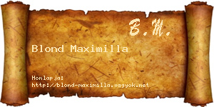 Blond Maximilla névjegykártya